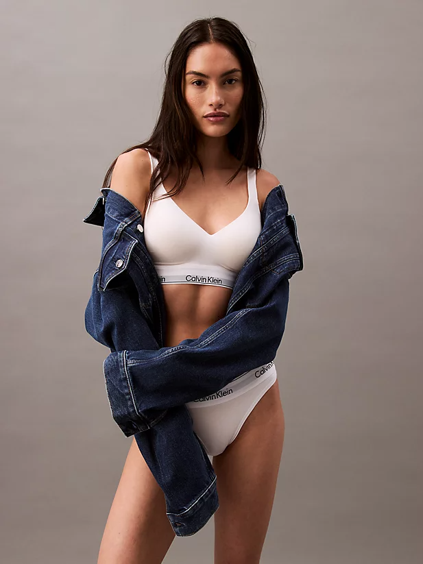 白色提升文胸 - Icon 女士棉質莫代爾 Calvin Klein